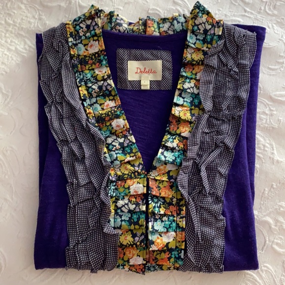 Anthropologie DELETTA 3/4 Sleeve Top - Picture 3 of 9